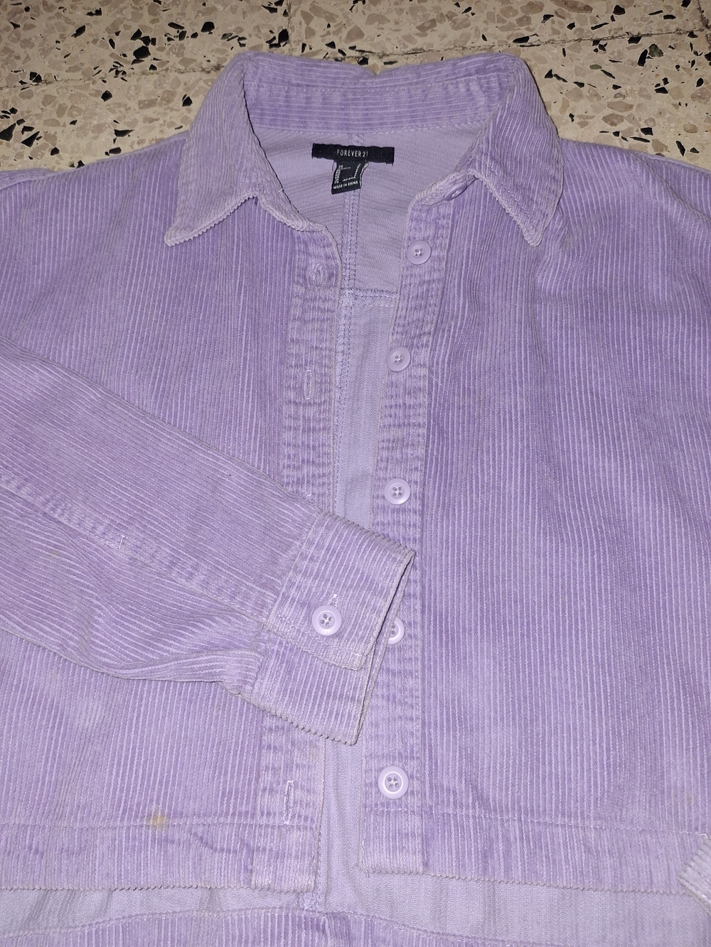 Forever 21 Light Lavender Ribbed Button-Front Cardigan - Picture 4 of 5